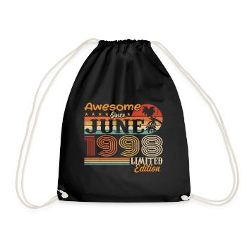Juin 1998 Retro Vintage Juni 1998 anniversaire - Sac de sport léger - noir - Devant