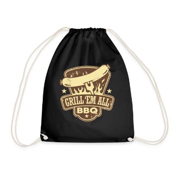 BBQ - Du grillst einfach alles - grill em all BBQ - Turnbeutel - Schwarz - Vorne
