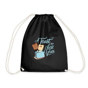 Toast Bread New Year's Eve New Year's Eve Cheers - Drawstring Bag - black - Front