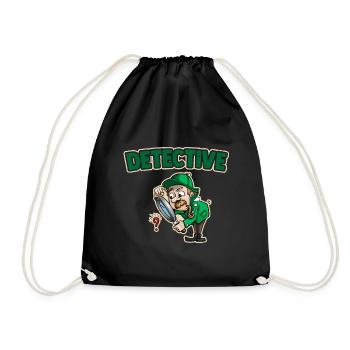 Detective with magnifying glass - Drawstring Bag - black - Front