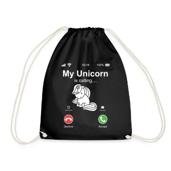 Unicorn fait appel à un cadeau arc-en-ciel - Sac de sport léger - noir - Devant