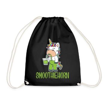 Drôle Licorne Boissons Smoothie Vert Vegan - Sac de sport léger - noir - Devant