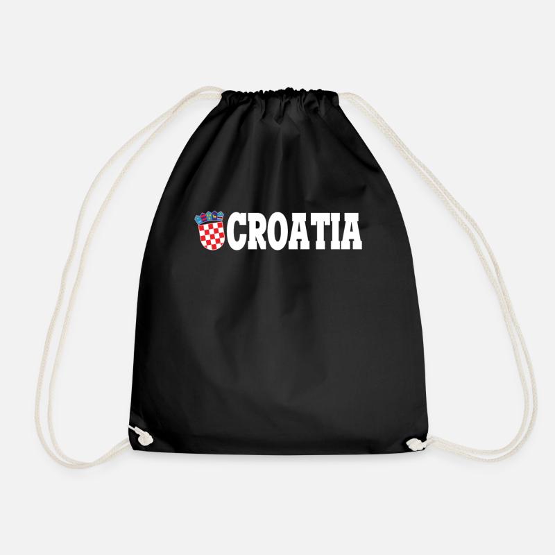 Croatia Kroatien - Turnbeutel - Schwarz