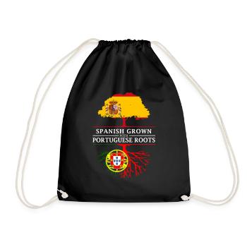 Spanish Grown with Portugese Roots - Drawstring Bag - black - Front