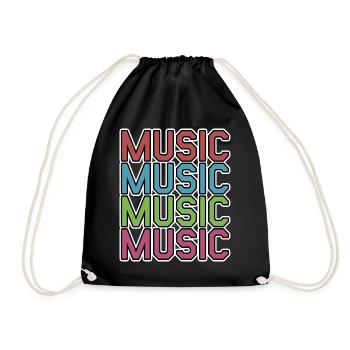 Music Music Music - Drawstring Bag - black - Front