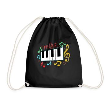 musique - Sac de sport léger - noir - Devant