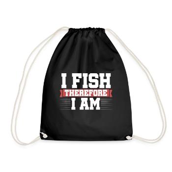 I fish therefore I am - Turnbeutel - Schwarz - Vorne