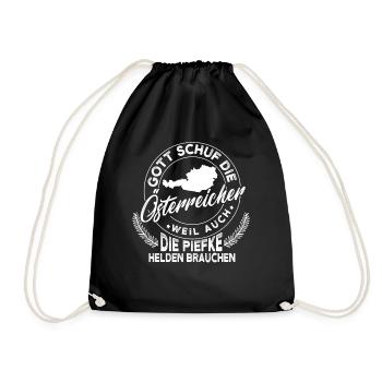 Piefke Hero Gift Austria Home Vienna proud - Drawstring Bag - black - Front