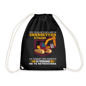 Conducteur d´engins Shirt - Sac de sport léger - noir - Devant