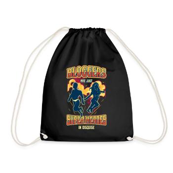 Superhelden Blogger T-Shirt Internet Style Reisen - Turnbeutel - Schwarz - Vorne