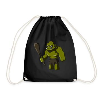 Troll mit Keule, geschenk fabelwesen riese monster - Turnbeutel - Schwarz - Vorne