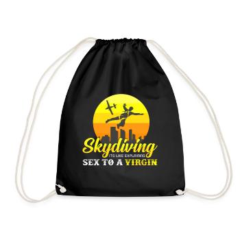 Skydiving ist wie Sex Geschenkidee Geburtstag - Turnbeutel - Schwarz - Vorne