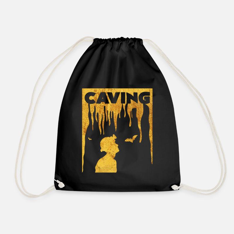 caving - Drawstring Bag - black
