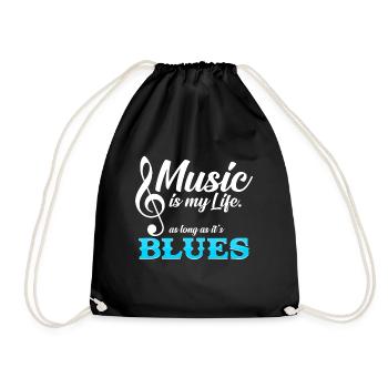 Musik ist mein Leben Blues-Musik Blues Geschenk - Turnbeutel - Schwarz - Vorne