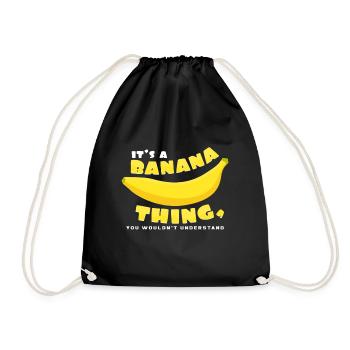 bananes - Sac de sport léger - noir - Devant