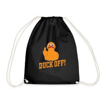 lustige Ente mit Humor als Geschenk Vogel Entlein - Turnbeutel - Schwarz - Vorne