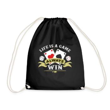 La vie est un jeu de cartes poker dés chance - Sac de sport léger - noir - Devant