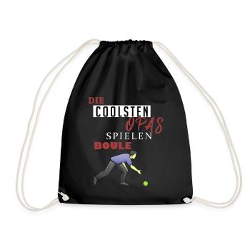 Boule Geschenk • Die Coolsten Opas spielen Boule - Turnbeutel - Schwarz - Vorne