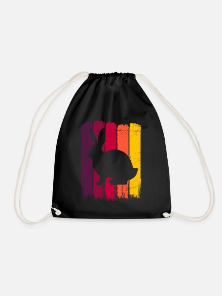 Hase Silhouette, geschenk bunt kaninchen tierisch - Turnbeutel - Schwarz