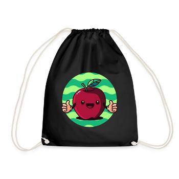 pomme mignonne, fruit fruit vitamines - Sac de sport léger - noir - Devant