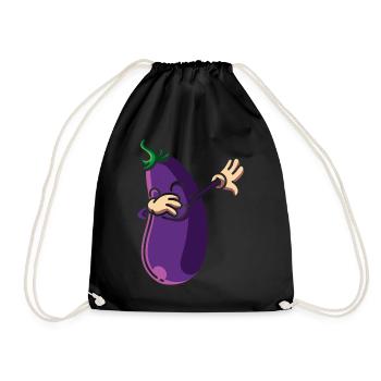 Aubergine Dab, cadeau de légumes dabben dabbing dab - Sac de sport léger - noir - Devant
