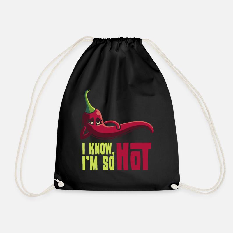 I'm So Hot, geschenk chili peperoni scharf - Turnbeutel - Schwarz