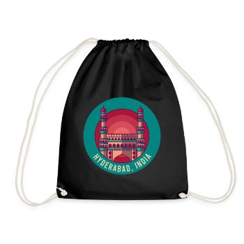 Hyderabad, Inde cadeau de voyage charminar - Sac de sport léger - noir - Devant