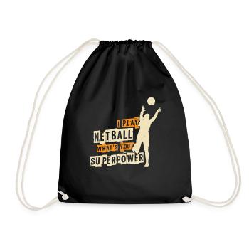 Netball Superkraft - Turnbeutel - Schwarz - Vorne