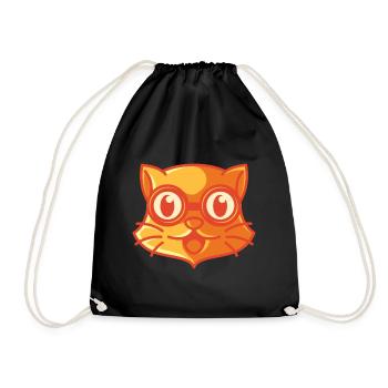 Nerd cat, gift glasses geek eyeglasses snake - Drawstring Bag - black - Front