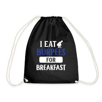 Burpees Training T-Shirt Exercises Hobby Cardio Gym - Drawstring Bag - black - Front