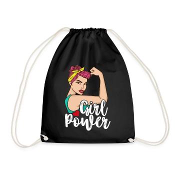 Girl Power Shirt Women's Rights Freedom Emanze - Drawstring Bag - black - Front