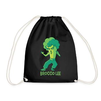 Brocco Lee, brokkoli kampfsport vegan gemüse - Turnbeutel - Schwarz - Vorne