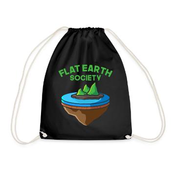 Flat Earth Society - Drawstring Bag - black - Front