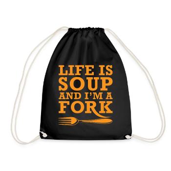 Life Is Soup, ironie satire ironie drôle - Sac de sport léger - noir - Devant