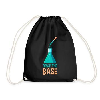 Drop The Base, chemistry chemist laboratory laboratory - Drawstring Bag - black - Front