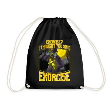 Creepy Halloween Exorcist Fitness Workout Gym - Drawstring Bag - black - Front