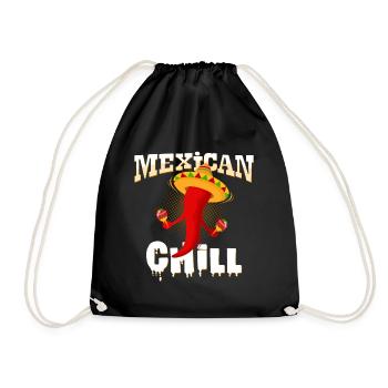 Mexikanisches Chili - Turnbeutel - Schwarz - Vorne