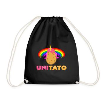 Unicorn potato - Drawstring Bag - black - Front