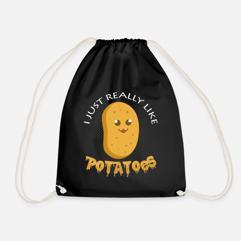 potatoes - Drawstring Bag - black