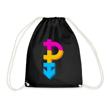 Pansexuality symbol, gender gay lesbian - Drawstring Bag - black - Front