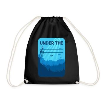 Under The C, musician joke notes classical music - Drawstring Bag - black - Front