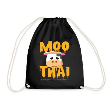 Drôle Muay Thai Idée cadeau de vache Moo Thaïlande - Sac de sport léger - noir - Devant