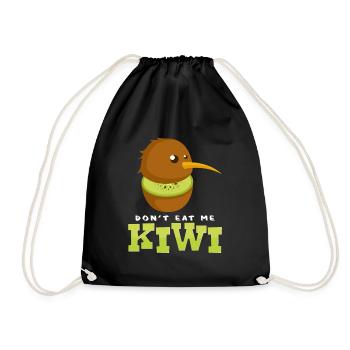 kiwi - Drawstring Bag - black - Front