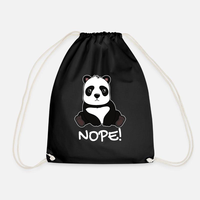 nope! panda faul süß tier geschenk - Turnbeutel - Schwarz