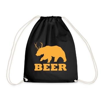 Cadeau de bière, cerf ours animal créature mythique cadeau - Sac de sport léger - noir - Devant