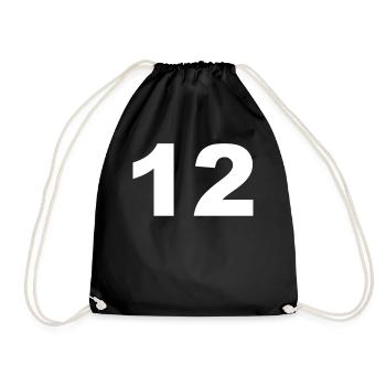12th birthday - Drawstring Bag - black - Front