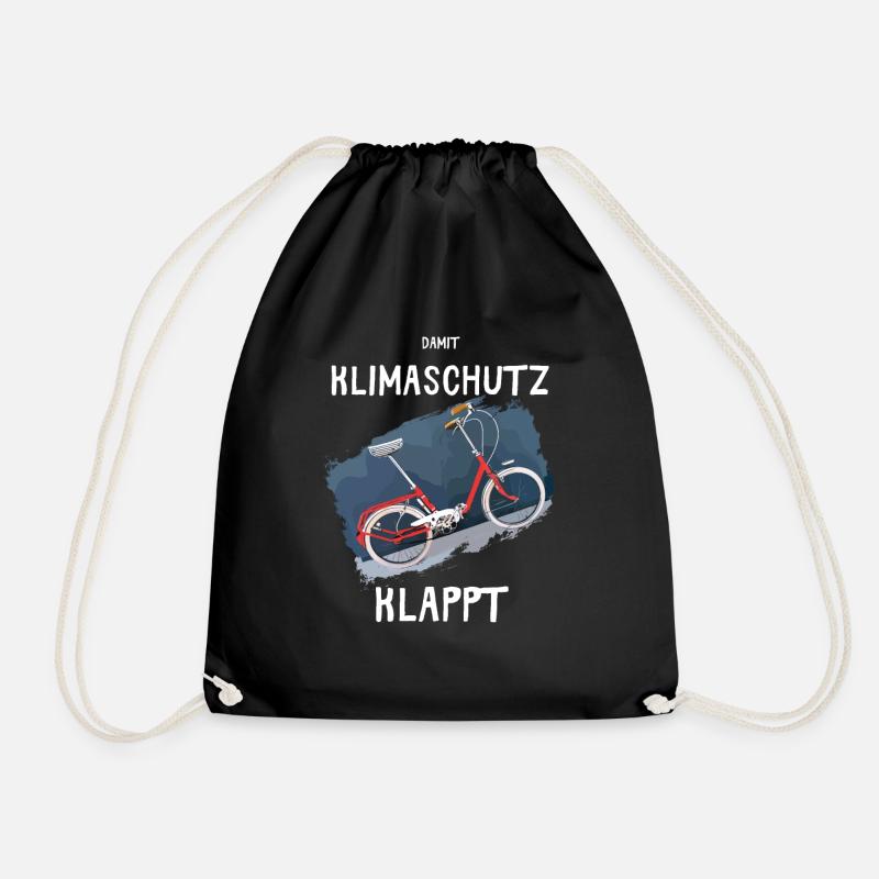 Damit Klimaschutz klappt mit dem Klapprad 20 Zoll. - Turnbeutel - Schwarz