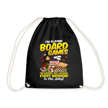 Board games board games game night - Drawstring Bag - black - Front