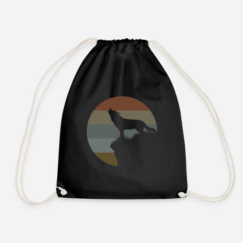 Wolf Berg Vintage - Drawstring Bag - black