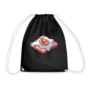 Oeuf au plat sur toast - Sac de sport léger - noir - Devant